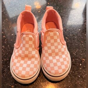 Pink Checkered Slip-On Shoes
